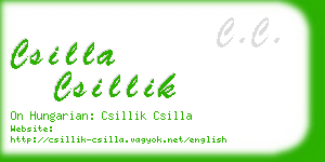csilla csillik business card
